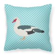 thumbnail image 1 of Carolines Treasures BB8038PW1818 Muscovy Duck Blue Check Fabric Decorative Pillow, 18 x 18 in., 1 of 2