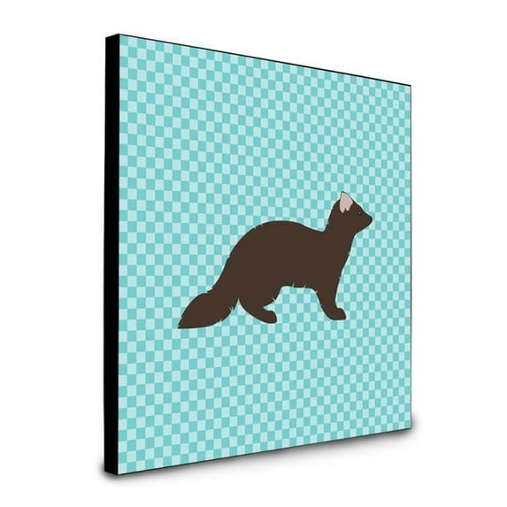 Carolines Treasures  8 x 8 x 0.625 in. Sable Marten Blue Check Artwork Panel Wall Decor