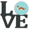 thumbnail image 1 of Caroline's Treasures BB8044WALV Weasel Blue Check Metal Wall Artwork LOVE, 12X12, multicolor, 1 of 2