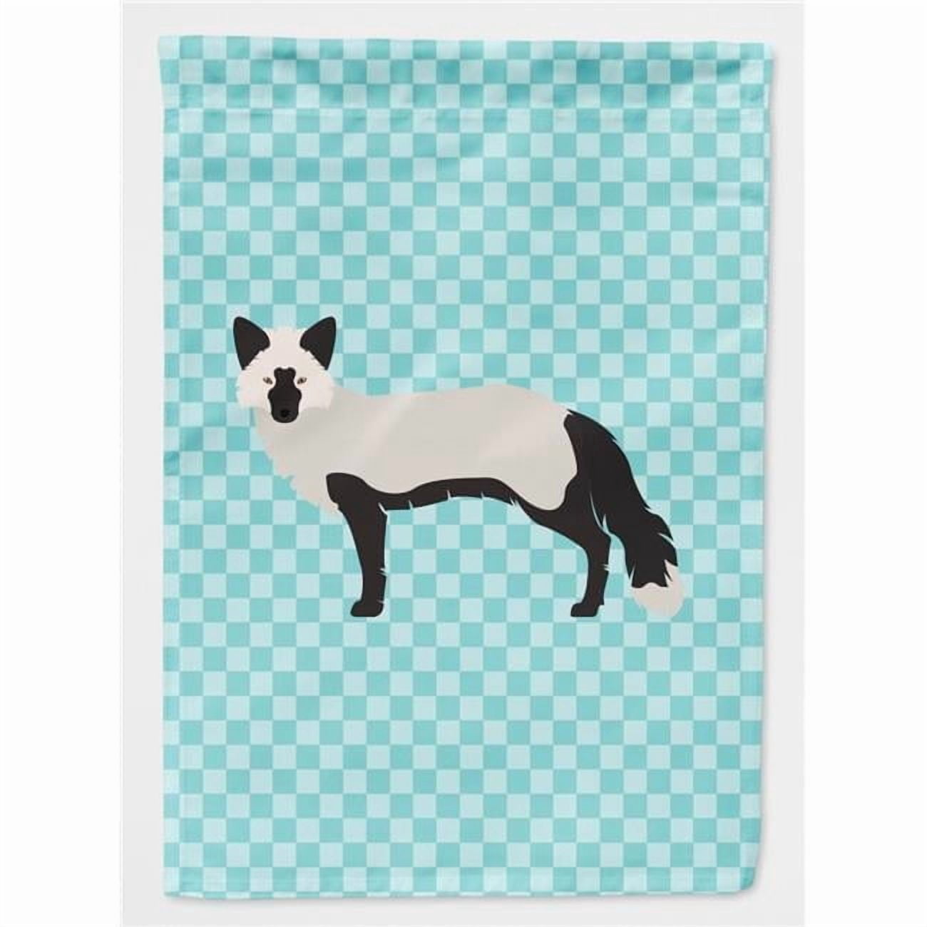 Caroline's Treasures BB8045GF Silver Fox Blue Check Flag Garden Size , Small, multicolor
