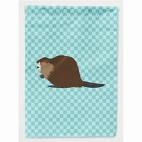 Caroline's Treasures BB8047GF Eurasian Beaver Blue Check Flag Garden Size , Small, multicolor