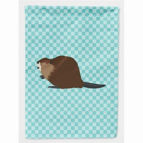 Caroline's Treasures BB8047GF Eurasian Beaver Blue Check Flag Garden Size , Small, multicolor