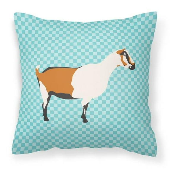 Carolines Treasures BB8054PW1818 Alpine Goat Blue Check Fabric Decorative Pillow, 18 x 18 in.