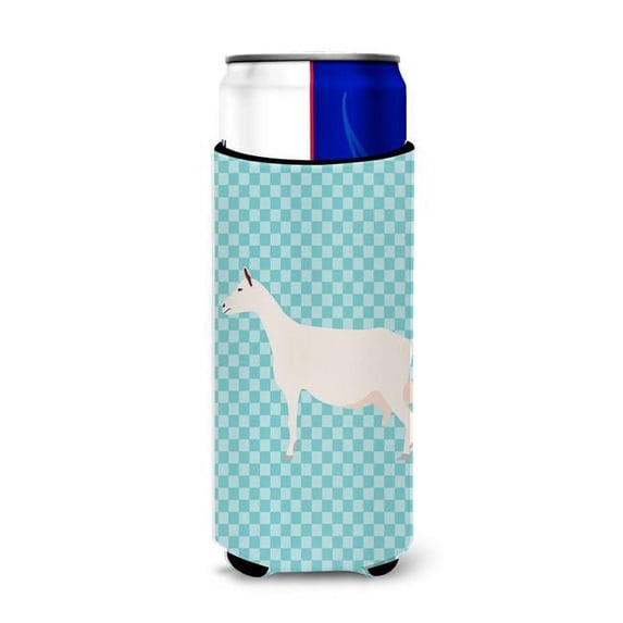 Carolines Treasures BB8063MUK Saanen Goat Blue Check Michelob Ultra Hugger for Slim Cans