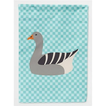 Carolines Treasures BB8067GF Pilgrim Goose Blue Check Flag Garden Size