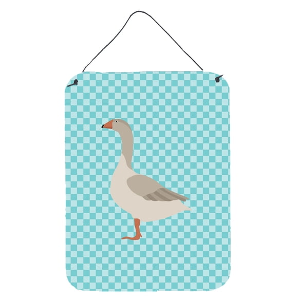 Caroline's Treasures BB8068DS1216 Steinbacher Goose Blue Check Wall or Door Hanging Prints, 12x16, multicolor