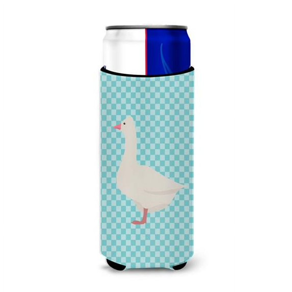 Carolines Treasures BB8072MUK Roman Goose Blue Check Michelob Ultra Hugger for Slim Cans