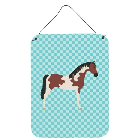Carolines Treasures BB8081DS1216 Pinto Horse Blue Check Wall or Door Hanging Prints