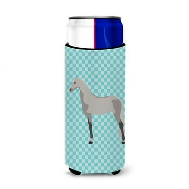 Carolines Treasures BB8082MUK Orlov Trotter Horse Blue Check Michelob Ultra Hugger for Slim Cans