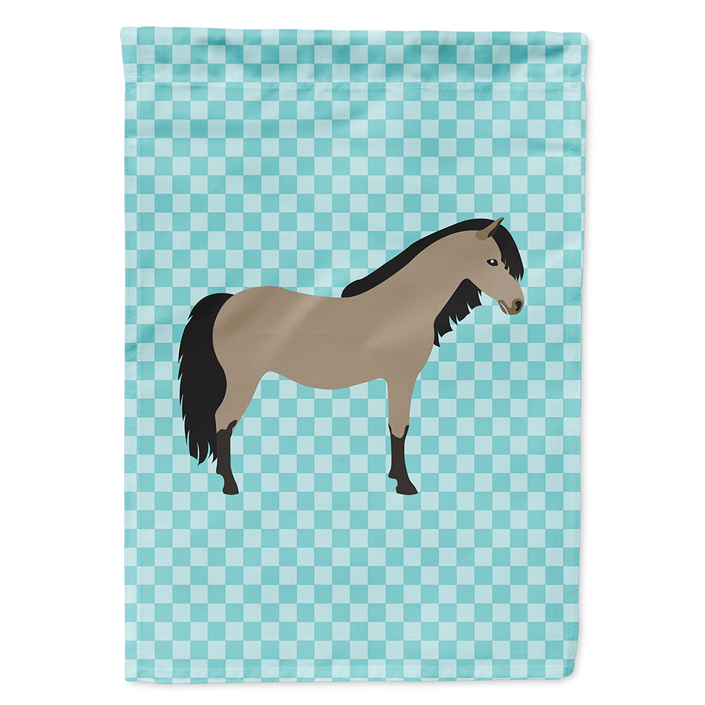 Carolines Treasures BB8084CHF Welsh Pony Horse Blue Check Flag Canvas