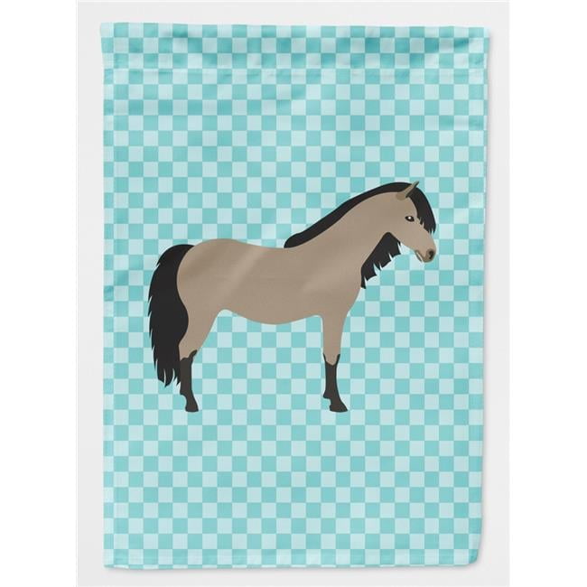 Caroline's Treasures BB8084CHF Welsh Pony Horse Blue Check Flag Canvas House Size , Large, multicolor