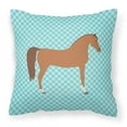 thumbnail image 1 of Carolines Treasures BB8085PW1414 Arabian Horse Blue Check Fabric Decorative Pillow, 14 x 14 in., 1 of 4