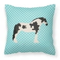 thumbnail image 1 of Carolines Treasures BB8086PW1818 Cyldesdale Horse Blue Check Fabric Decorative Pillow, 18 x 18 in., 1 of 2