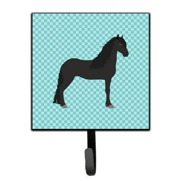 Carolines Treasures BB8089SH4 Friesian Horse Blue Check Leash or Key Holder