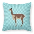 thumbnail image 1 of Vicugna or Vicuna Blue Check Fabric Decorative Pillow, 1 of 2