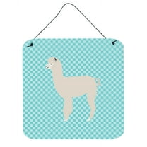 Carolines Treasures BB8093DS66 Alpaca Blue Check Wall or Door Hanging Prints, 6 x 6 in.