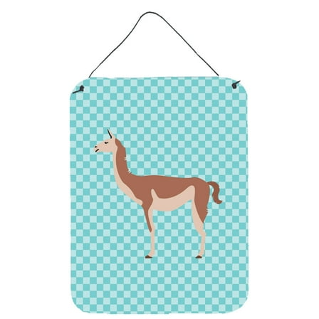 Carolines Treasures BB8095DS1216 Guanaco Blue Check Wall or Door Hanging Prints