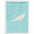 thumbnail image 1 of Caroline's Treasures BB8100GF White Peacock Peafowl Blue Check Flag Garden Size , Small, multicolor, 1 of 3