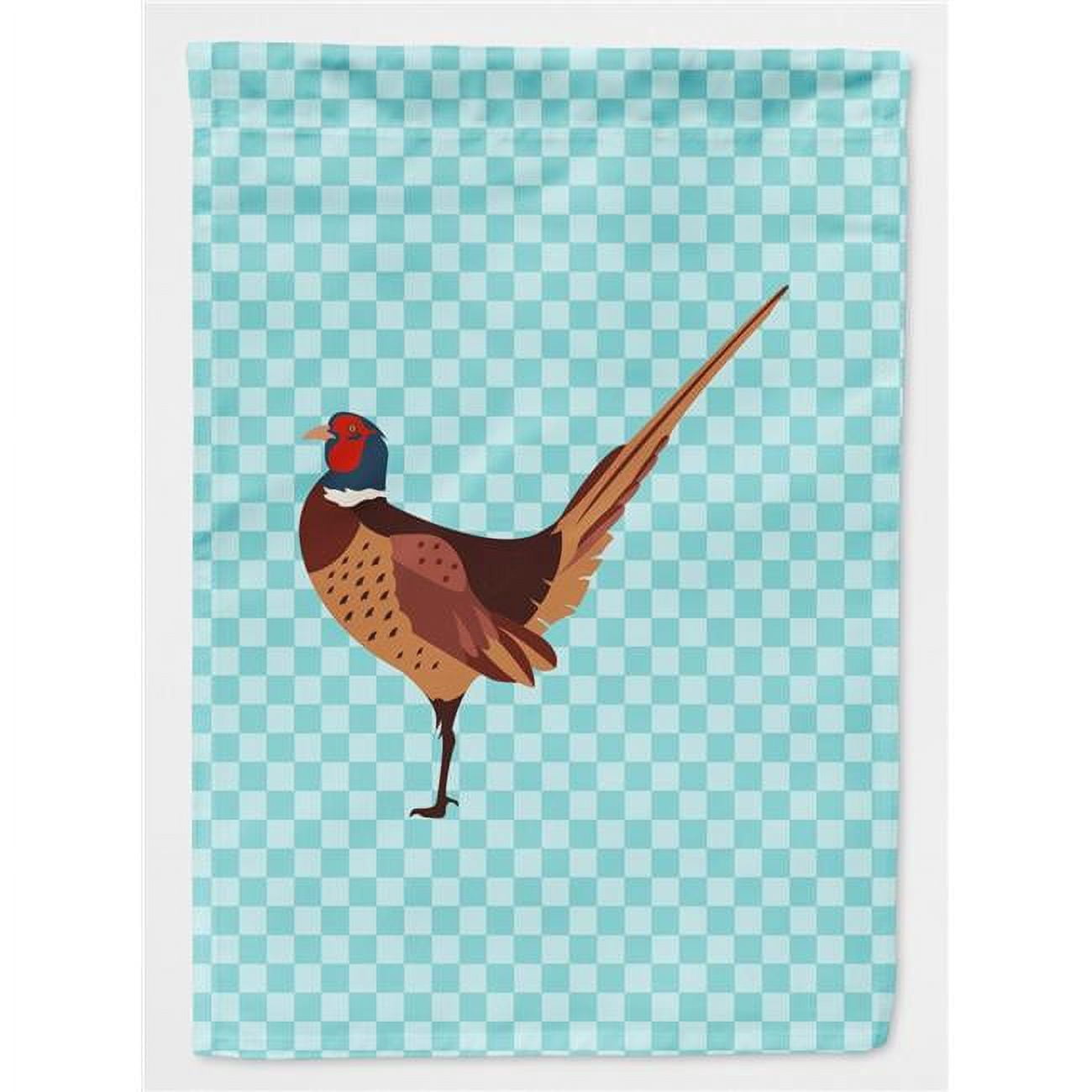 Caroline's Treasures BB8104GF Ring-necked Common Pheasant Blue Check Flag Garden Size , Small, multicolor