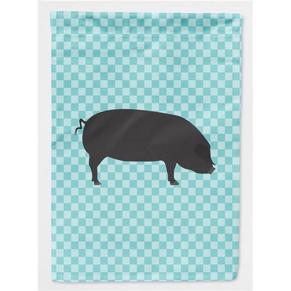 Carolines Treasures BB8105GF Devon Large Black Pig Blue Check Flag Garden Size