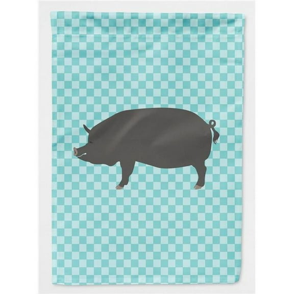 Caroline's Treasures BB8107GF Berkshire Pig Blue Check Flag Garden Size , Small, multicolor