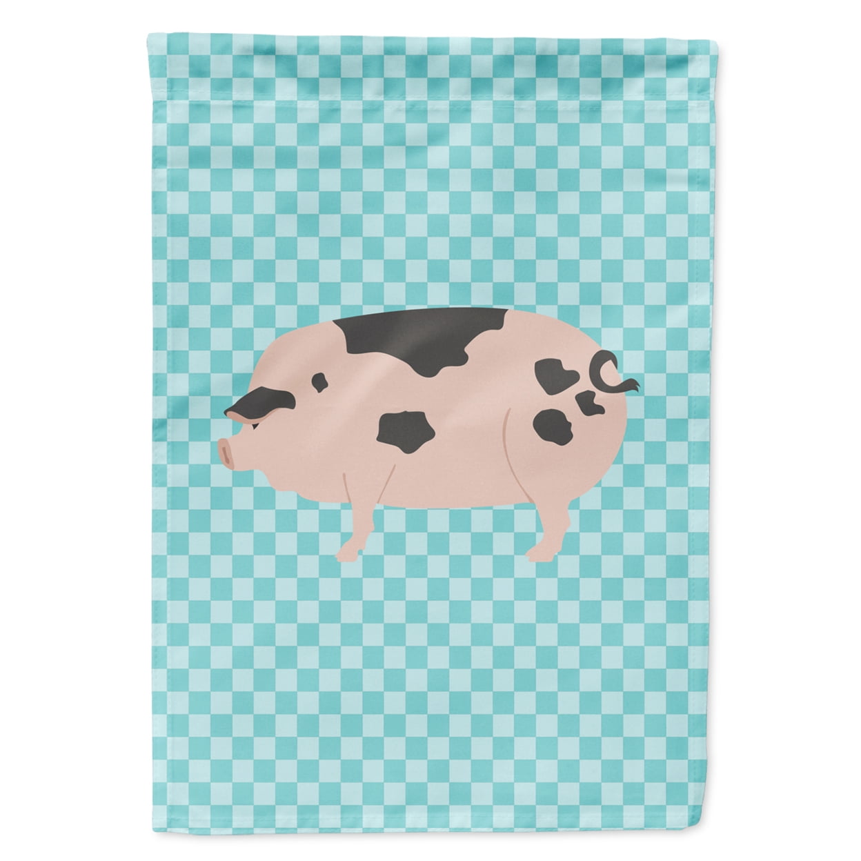 Caroline's Treasures BB8114GF Gloucester Old Spot Pig Blue Check Flag Garden Size , Small, multicolor