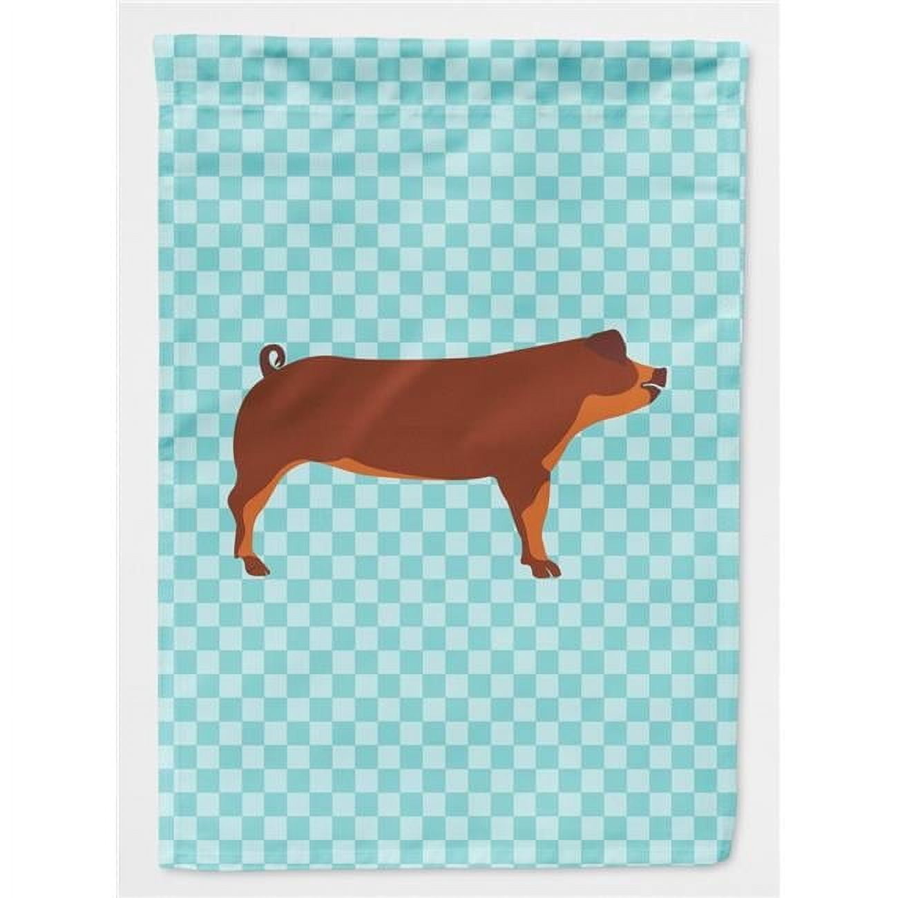 Caroline's Treasures BB8116CHF Duroc Pig Blue Check Flag Canvas House Size , Large, multicolor