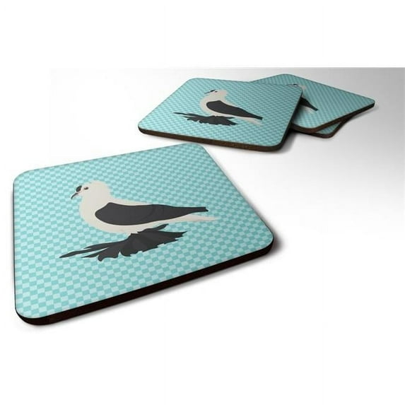 Carolines Treasures BB8120FC Saxon Fairy Swallow Pigeon Blue Check Foam Coaster, Set of 4
