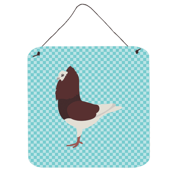 Carolines Treasures BB8122DS66 Capuchin Red Pigeon Blue Check Wall or Door Hanging Prints, 6 x 6 in.