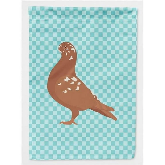 Caroline's Treasures BB8127GF African Owl Pigeon Blue Check Flag Garden Size , Small, multicolor