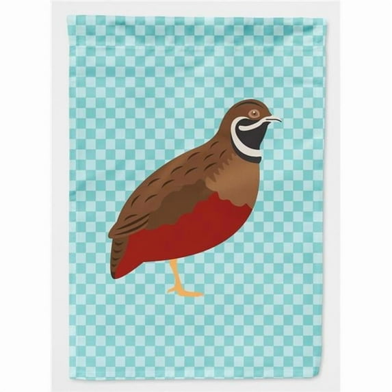 Caroline's Treasures BB8130GF Chinese Painted or King Quail Blue Check Flag Garden Size , Small, multicolor