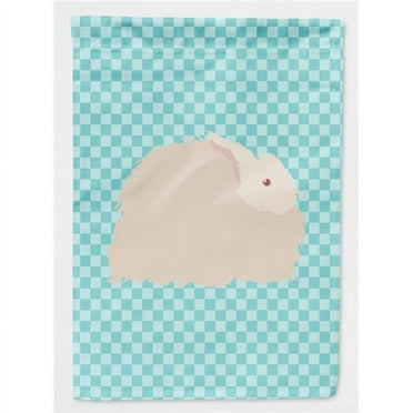 Carolines Treasures BB8133GF Fluffy Angora Rabbit Blue Check Garden Flag