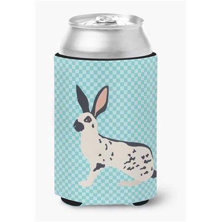Carolines Treasures BB8135CC English Spot Rabbit Blue Check Can or Bottle Hugger