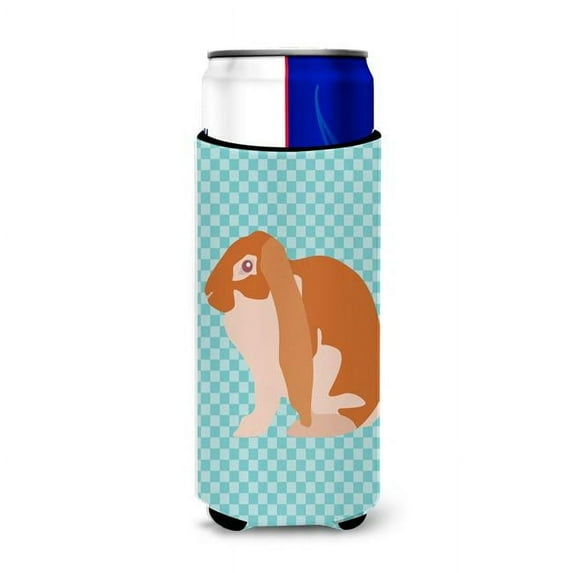 Carolines Treasures BB8136MUK English Lop Rabbit Blue Check Michelob Ultra Hugger for Slim Cans