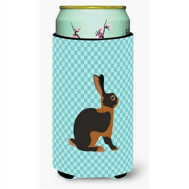 Carolines Treasures BB8137TBC Tan Rabbit Blue Check Tall Boy Beverage Insulator Hugger