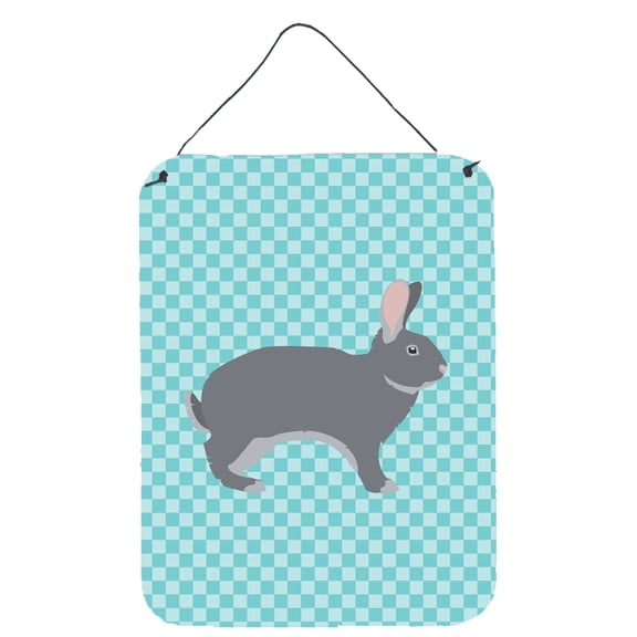 Carolines Treasures BB8140DS1216 Giant Chinchilla Rabbit Blue Check Wall or Door Hanging Prints