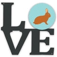 thumbnail image 1 of Rex Rabbit Blue Check Metal Wall Artwork LOVE, 1 of 2