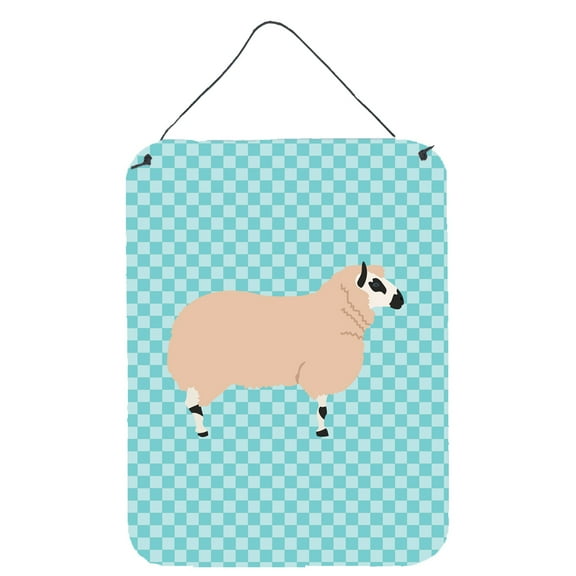 Carolines Treasures BB8153DS1216 Kerry Hill Sheep Blue Check Wall or Door Hanging Prints