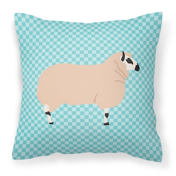 Kerry Hill Sheep Blue Check Fabric Decorative Pillow