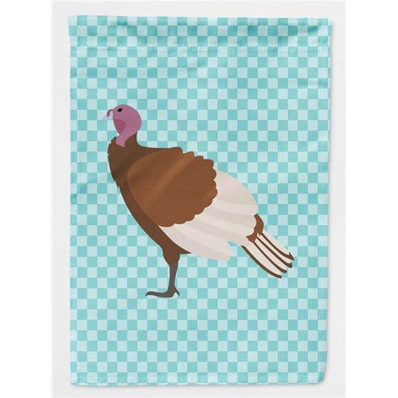 Bourbon Red Turkey Hen Blue Check Flag Garden Size