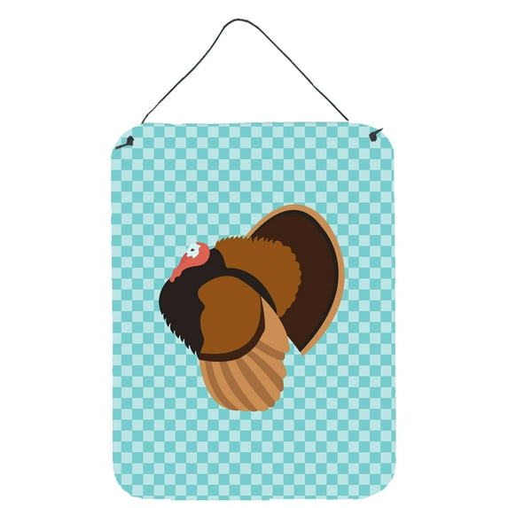 Carolines Treasures BB8160DS1216 Bronze Turkey Blue Check Wall or Door Hanging Prints