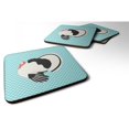 thumbnail image 1 of Carolines Treasures BB8162FC Royal Palm Turkey Blue Check Foam Coaster, Set of 4, 1 of 3