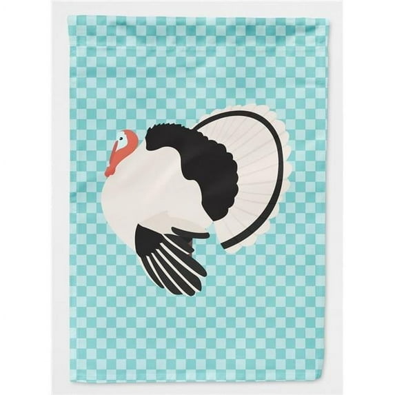 Caroline's Treasures BB8162GF Royal Palm Turkey Blue Check Flag Garden Size , Small, multicolor