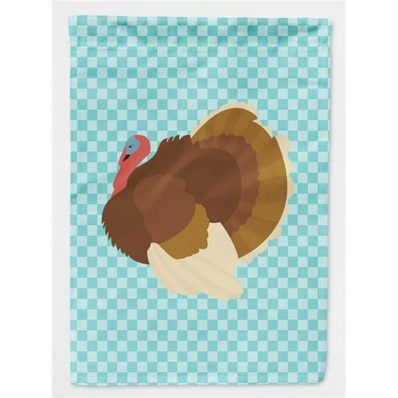 Caroline's Treasures BB8164GF French Turkey Dindon Blue Check Flag Garden Size , Small, multicolor