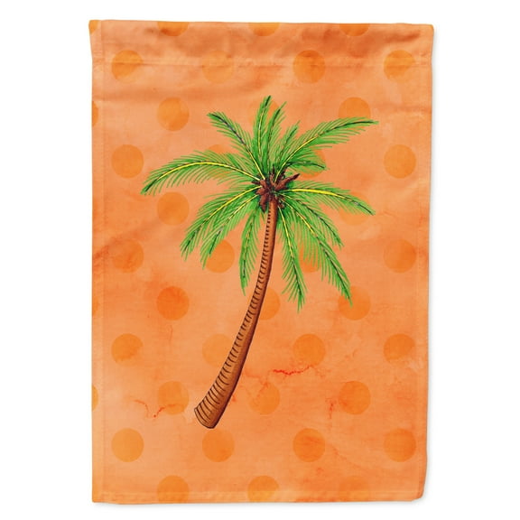 Carolines Treasures BB8168GF Palm Tree Orange Polkadot Flag Garden Size Small multicolor