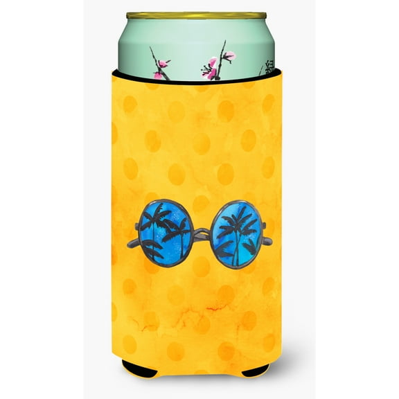 Carolines Treasures BB8177TBC Sunglasses Yellow Polkadot Tall Boy Beverage Insulator Hugger  Tall Boy multicolor