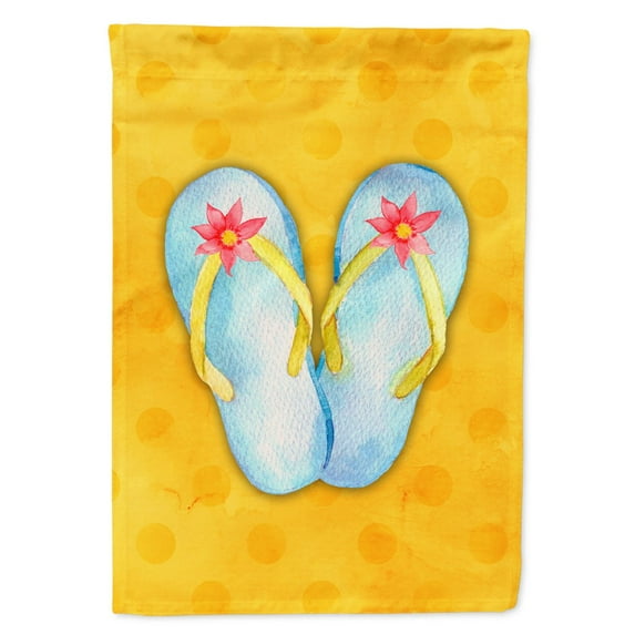 Carolines Treasures BB8182GF Flip Flops Yellow Polkadot Flag Garden Size  Small multicolor
