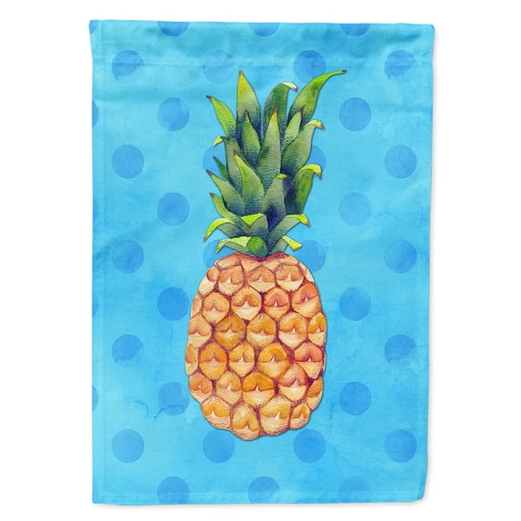 Carolines Treasures BB8191CHF Pineapple Blue Polkadot Flag Canvas House Size Large multicolor