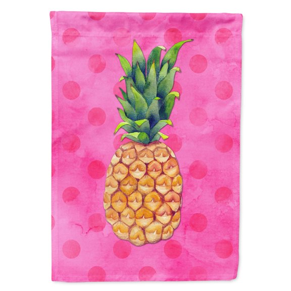 Carolines Treasures BB8194GF Pineapple Pink Polkadot Flag Garden Size Small multicolor
