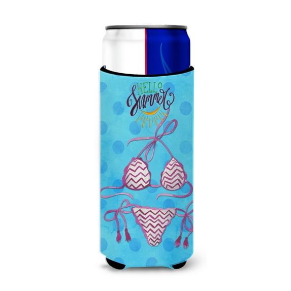 Carolines Treasures BB8201MUK Bikini Swimsuit Blue Polkadot Michelob Ultra Hugger for slim cans  Slim Can multicolor
